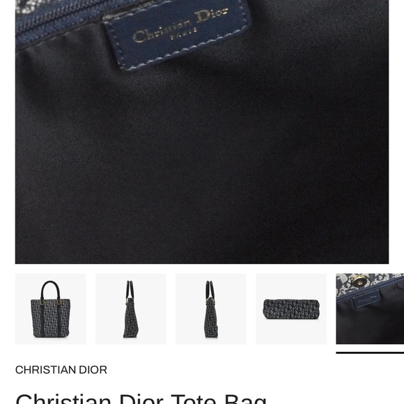 SOLD Christian Dior vintage tote bag in navy and grey monogram 'Trotter' canvas - Picture 3 of 3